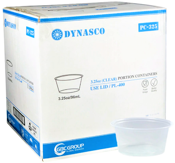 Dynasco PC-325, Clear Portion Containers (2000 PC)