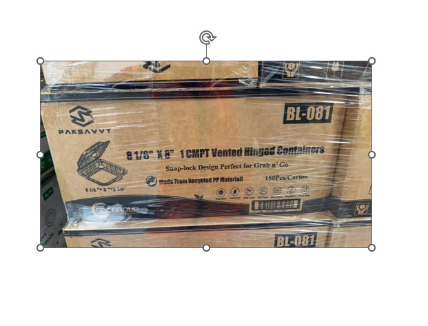 BL-081, Hinged Container 8.17x8x2.88 (150 PC) Paksavvy
