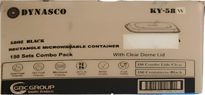 Dynasco KY-58W Rectangular Container Combo, Case (150 SETS)