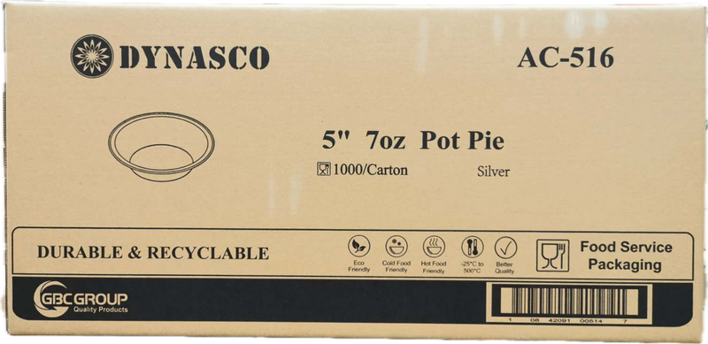Dynasco AC-516, 5" 7oz Pot Pie, Case (1000's)