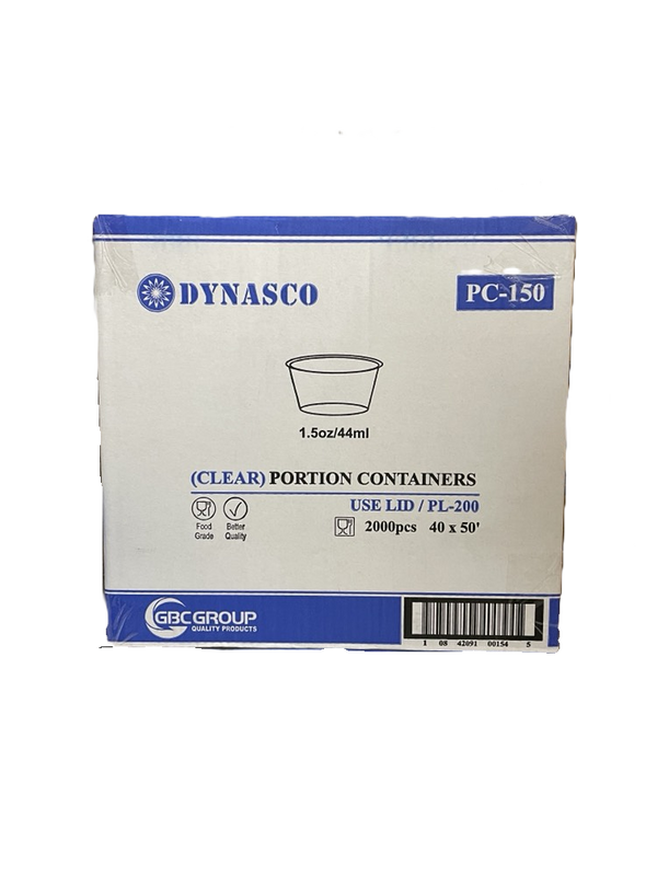 Dynasco PC-150, Clear Portion Containers (2000PC)