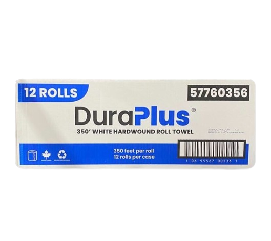 DuraPlus 57760356, White Towel Roll, Case (12x350')