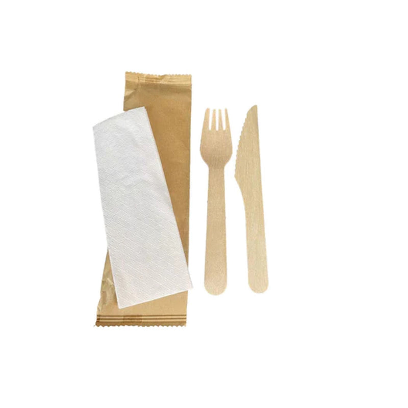 Ecomates KIT-316K, 3PC Wooden Cutlery Kit, Case (500 SETS)