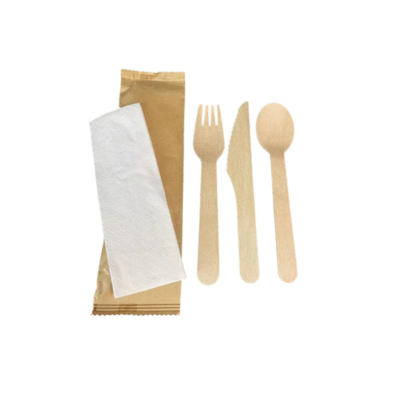 Ecomates 4PC Wooden Cutlery Kit (KIT-416), Case (500's)