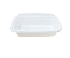 Dynasco KY-32W 32oz. White Rectangular Container Combo, Case (150 SETS)
