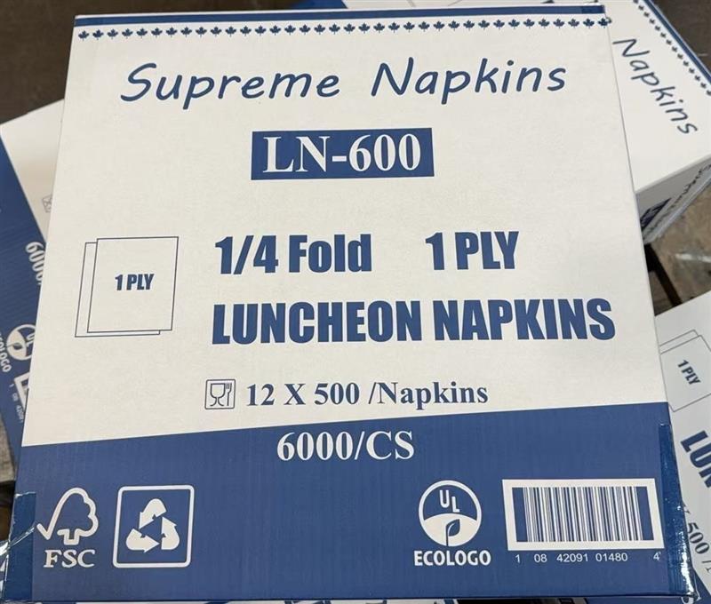Supreme Napkins - LN-600 1/4Fold 1 Ply Luncheon Napkins (6000 PC)