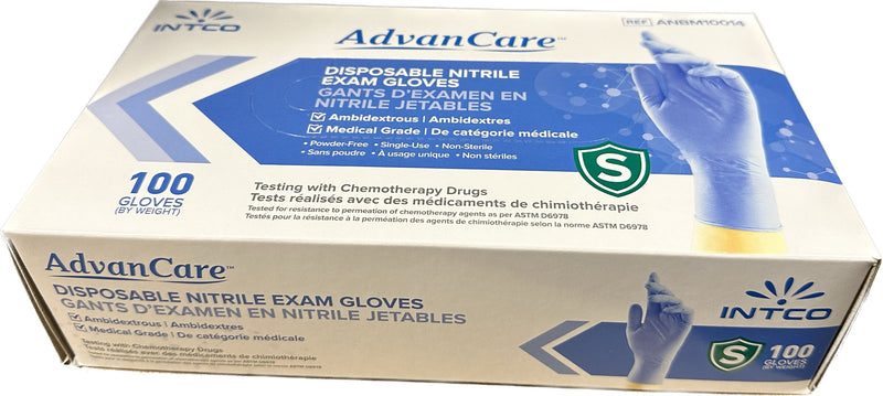 Blue (S) Nitrile Gloves (100 pc) Intco AdvanCare