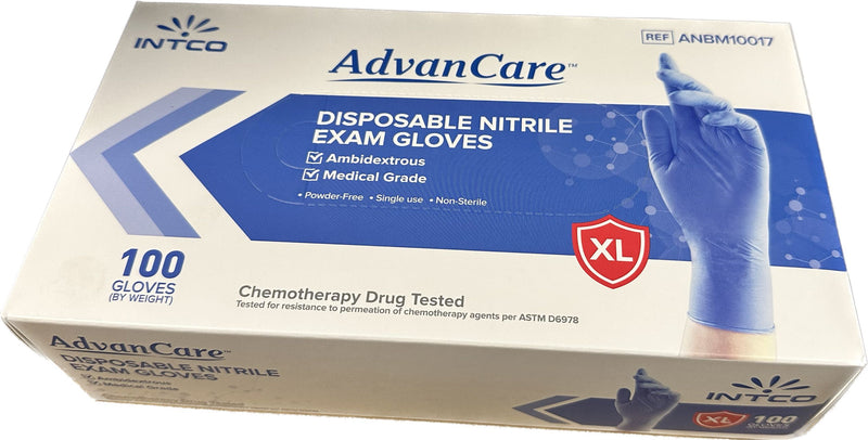 Blue (XL) Nitrile Gloves (100 PC) Intco AdvanCare