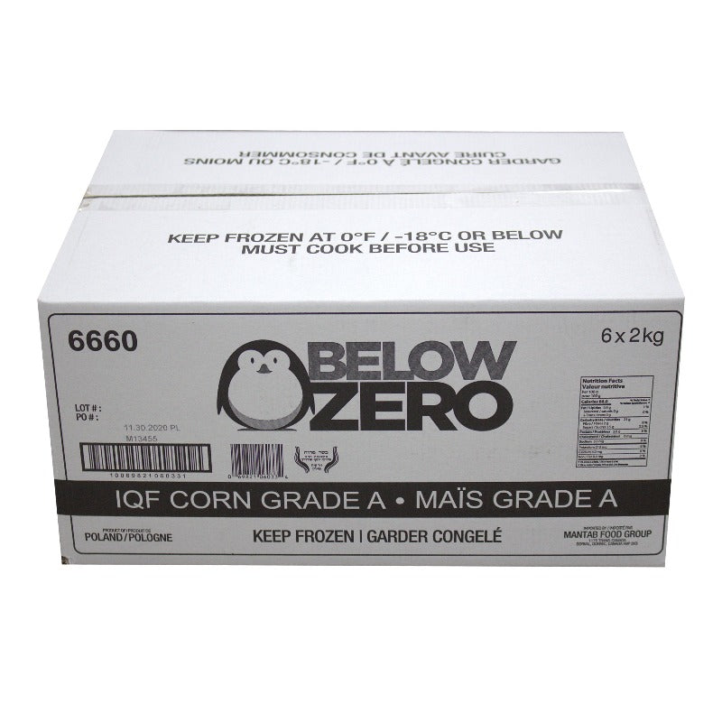 Below Zero #6660 Corn, IQF, 6 CT