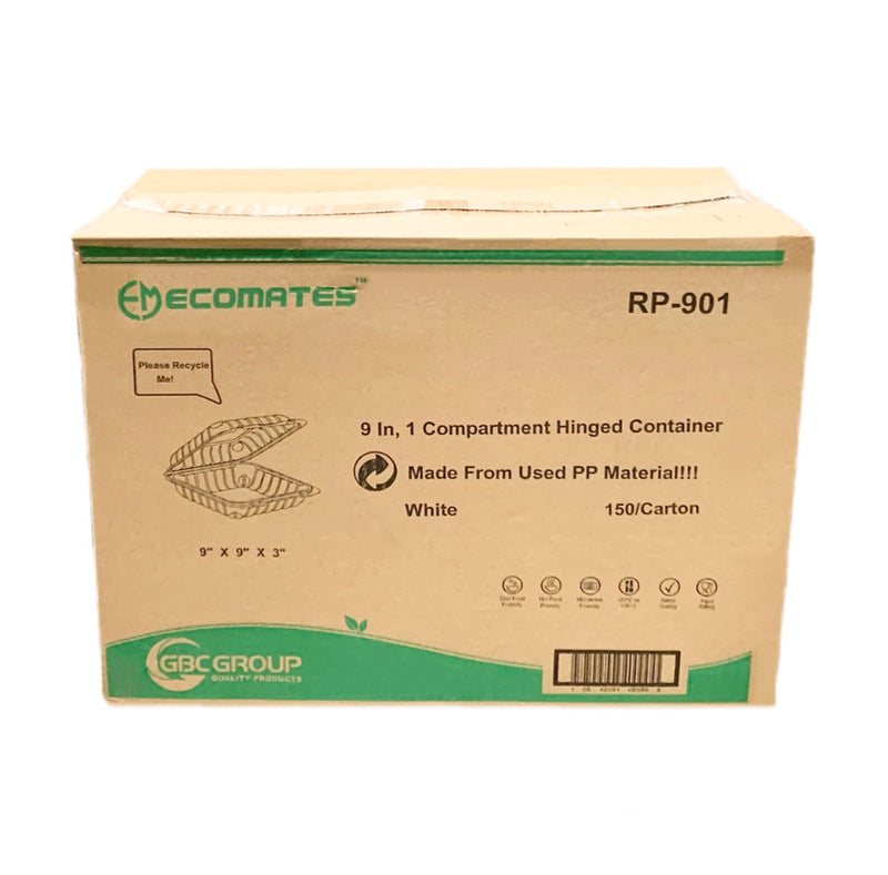 Ecomates RP-901 Large Hinged Lid Containers, Case (150's)