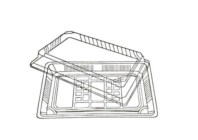 HQ-10 Gold Printed Rectangular Sushi Tray Combo (450 SET)