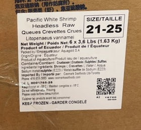 21/25 Headless Shell-On Shrimps (NW 6x3.6 lb)- Aqua Gold