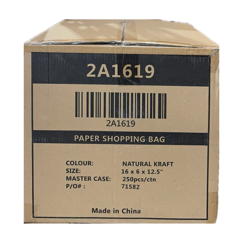2A1619, Paper Shopping Bag With Handle (16x6x12.5in.), 250 Counts