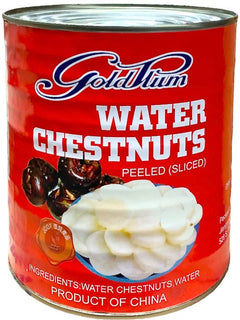 Gold Plum Water Chestnuts Sliced, Case (6x2950g)