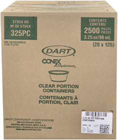 Dart 325PC 3.25oz. Clear Portion Containers, Case (2500's)
