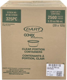 Dart 325PC 3.25oz. Clear Portion Containers, Case (2500's)