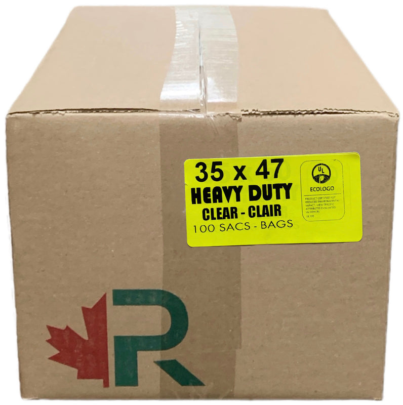 35x47 Heavy Duty Clear Garbage Bags (100 PC) R.A.