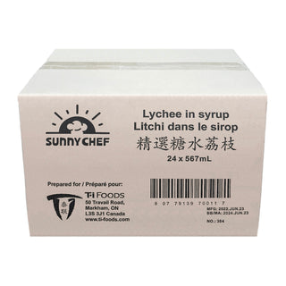 Sunny Chef Lychee in Syrup, Case (24x567 ML)