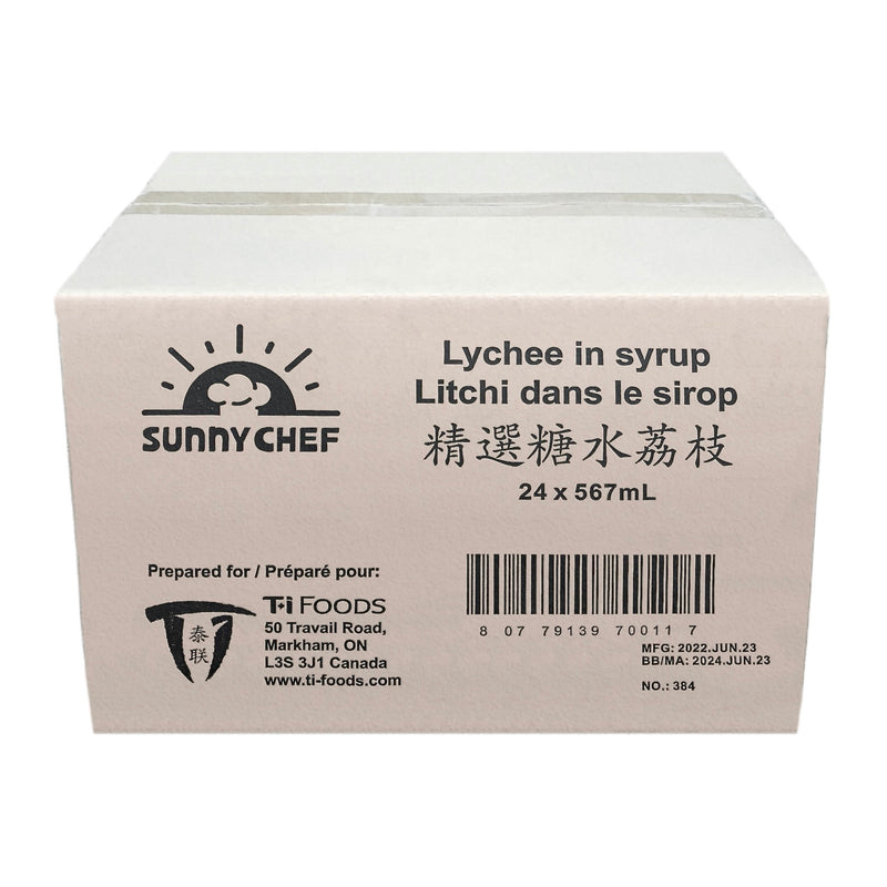 Sunny Chef Lychee in Syrup, Case (24x567 ML)