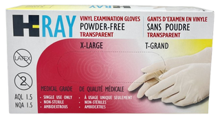 H-Ray Powder-Free Vinyl Gloves (X-Large), Box (100's)