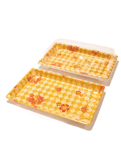 HQ-20 Gold Printed Sushi Tray Base+lid combo, Case (400's)