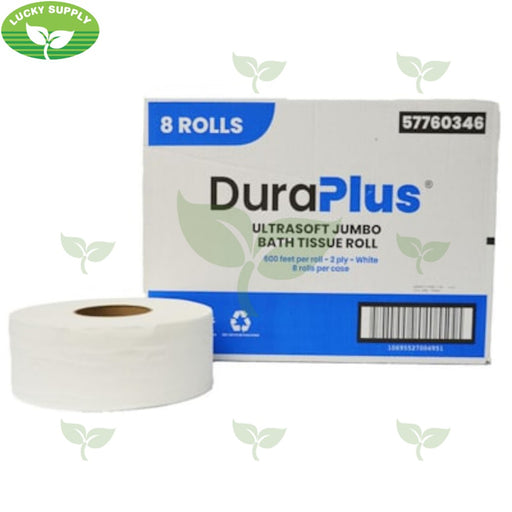 57760346, 2 Ply Jumbo Bath Tissue Roll (8x600 ft) Dura Plus
