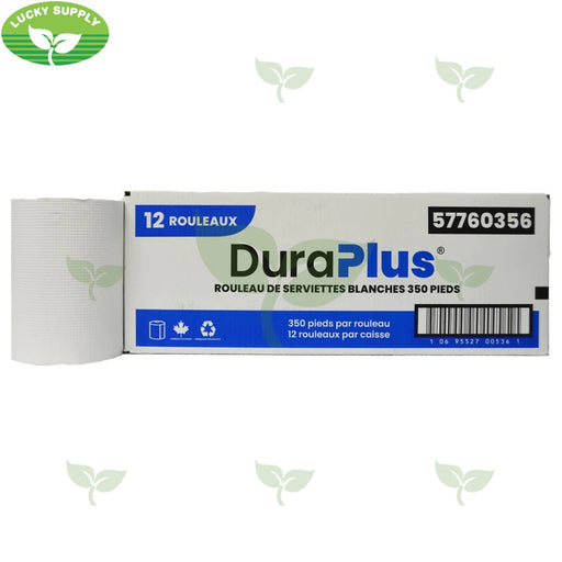 57760356, White Roll Towels (12x350 ft) Dura Plus