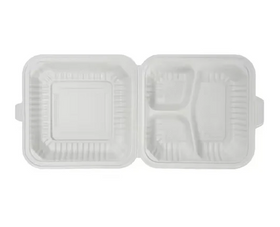 BL-073, 3-Compartment Hinged Container, 7x7 (150 PC) Paksavvy