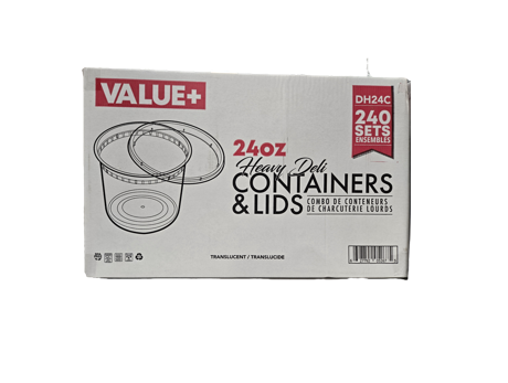 DH24C, 24oz Clear Deli Container Combo (240 SET) Value+