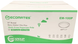 EcoMates EM-100P/GD-100P 10inch Fiber Plate, Case (500's)