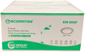 EcoMates EM-900P/GD-900P 9" Fiber Plate, Case (500's)