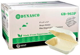 EcoMates EM-963P/GD-963P Deep Fiber Hinged Container, Case (250's)