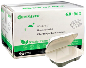 EcoMates EM-963/GD-963 Fiber Hinged Container, Case (200's)