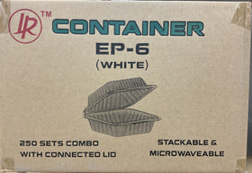 LR EP-6 White Hinge Container Combo, Case (250 SETS)