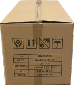 HQ-1000, 1000mL Clear Bowl with Lid, Case (200 SETS)