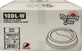 Morning Dew 10DL-W, 10-24oz WHT Dome Sip Lids, Case (1000's)