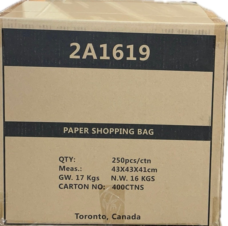2A1619, Paper Shopping Bag With Handle (16x6x12.5in.), 250 Counts