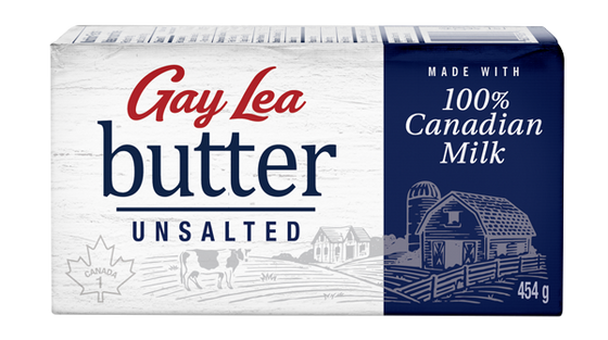Gay Lea Unsalted Butter, Case (40x454g)