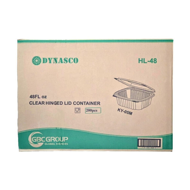 Dynasco HL-48 48oz. Seal Clear Hinged Container, Case (200's)