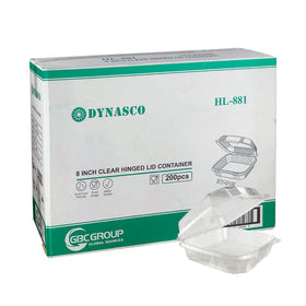 Dynasco HL-881 Clear Hinged Container, Case (200's)
