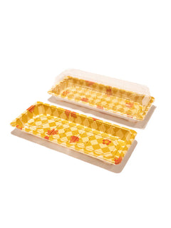 HQ-01 Gold Printed Rectangular Sushi Tray Combo (600 SET) Hi-Quality