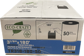 ECO-CRAZE ROL014 3-1/8" x 180' Thermal Rolls, Case (50's)