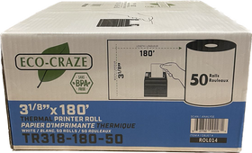 ECO-CRAZE ROL014 3-1/8" x 180' Thermal Rolls, Case (50's)