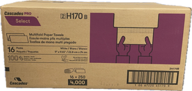 Cascades PRO H170B, Multifold White Paper Towels, Case (16x250's)