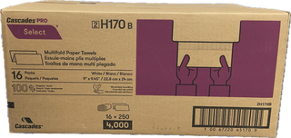 Cascades PRO H170B, Multifold White Paper Towels, Case (16x250's)