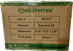 EcoMates RP-217, 8.25" Deep Hinged Container, Case (150 Counts)