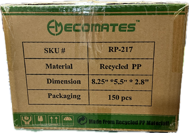 EcoMates RP-217, 8.25" Deep Hinged Container, Case (150 Counts)