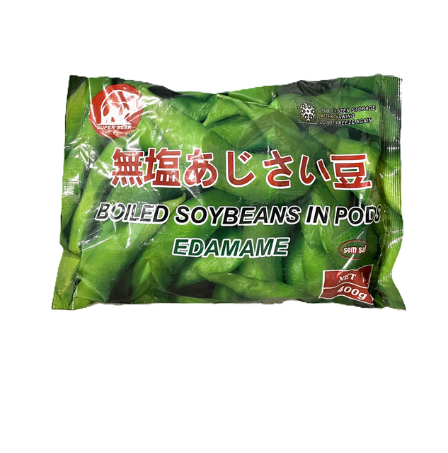 Super Bear LF-105 Unsalted Boiled Soybeans in pods/Edamame, case (400gx20bg)