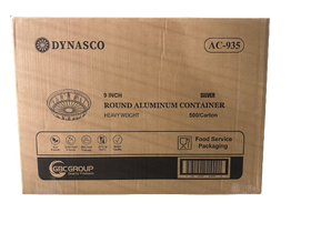Dynasco AC-935, 9” Round Aluminium Containers, Case (500's)