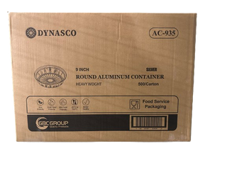 Dynasco AC-935, 9” Round Aluminium Containers, Case (500's)